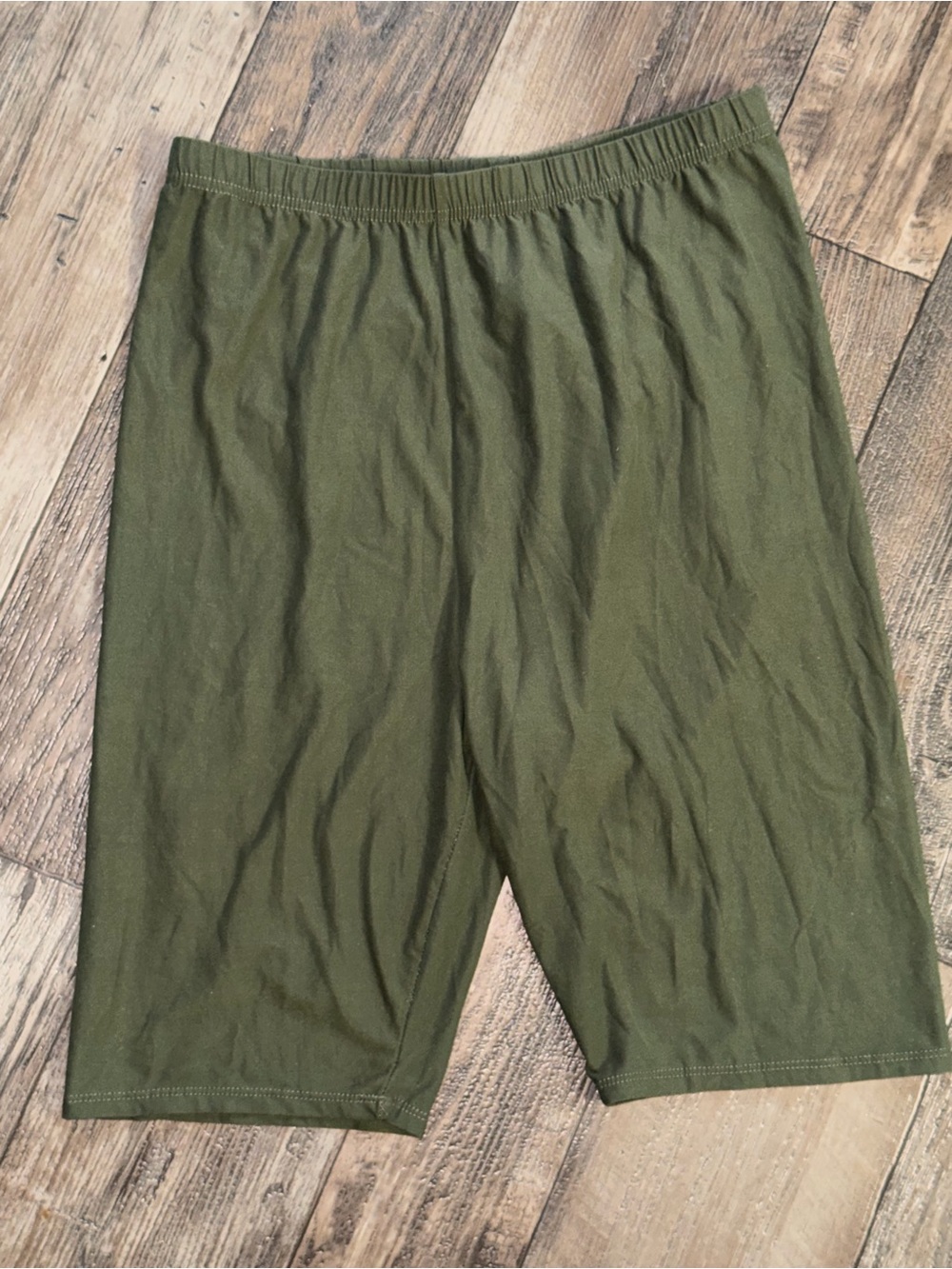 Woman’s Olive Athletic Bike Shorts